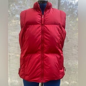 Vintage Old Navy red zip front fleece lined puffer vest